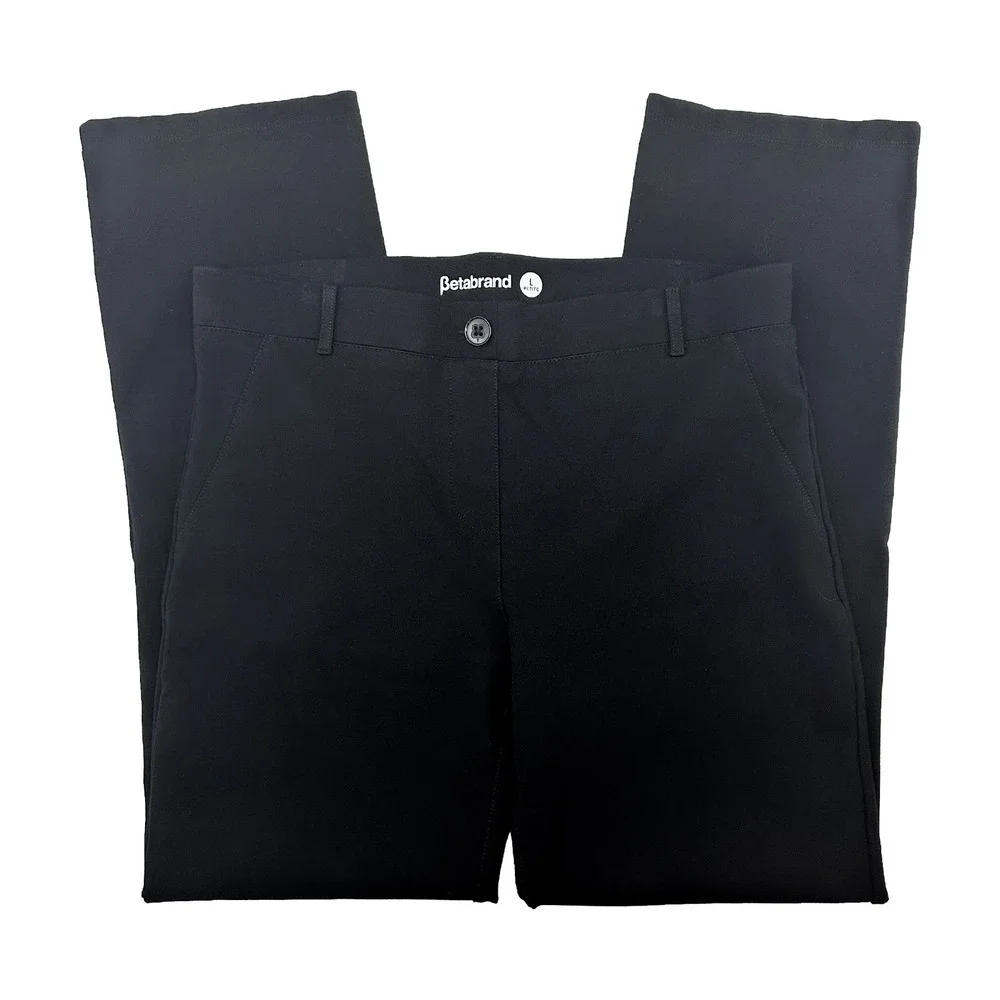 BETABRAND Straight Leg Stretch Dress Pants • Large Petite • black minimalist - Picture 7 of 7